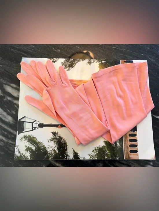 VTG Van Raalte Pink Opera Gloves Size 6.5 - Picture 10 of 11